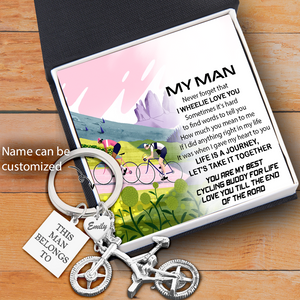 Personalised Silver Bicycle Keychain - Cycling - To My Man - Let's Take It Together - Ukgkca26004