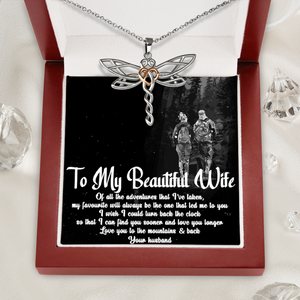 Dragonfly Necklace - Hiking - To My Beautiful Wife - Love You To The Mountains & Back - Ukska15001