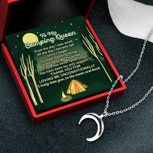 Charmy Moon Necklace - Camping - To My Camping Queen - Thank You For Loving Me Unconditionally - Ukgnns19001