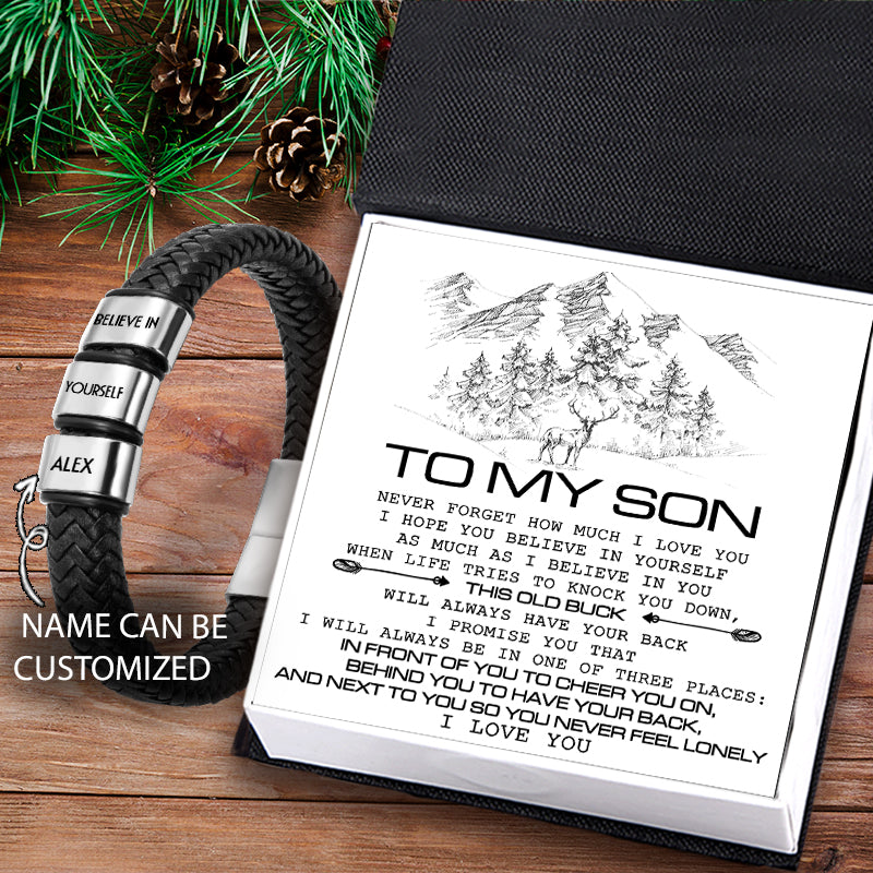 Personalised Leather Bracelet - Hunting - To My Son - From Dad - Believe In Yourself - Ukgbzl16006
