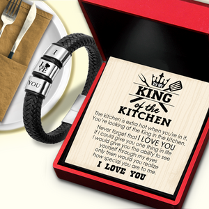 Leather Bracelet - Cooking - To My King Of The Kitchen - I Love You - Ukgbzl14017