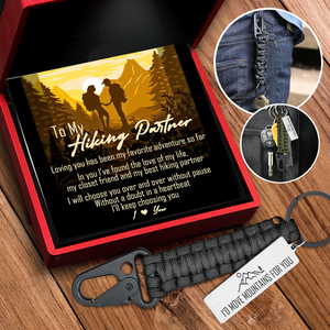 Paracord Keychain - Hiking - To My Hiking Partner - I'd Move Mountains For You - Ukgkqe13005