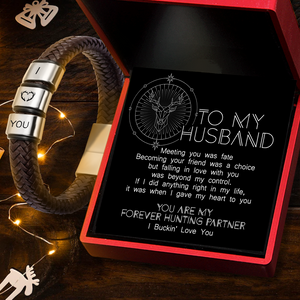 Leather Bracelet - Hunting - To My Husband - You Are My Forever Hunting Partner - Ukgbzl14024