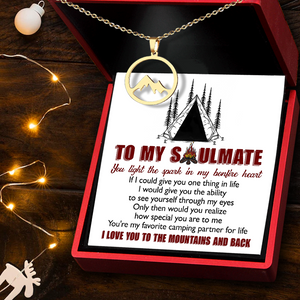 Woman Mountain Necklace - Camping - To My Soulmate - You Light The Spark In My Bonfire Heart - Ukgnnk13001