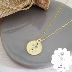 Personalised Birth Month Floral Necklace - Family - To My Daughter - I Love You - Ukgnev17002