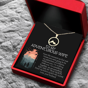 Woman Mountain Necklace - Hiking - To My Adventurous Wife - My Adventure Of A Lifetime - Ukgnnk15001