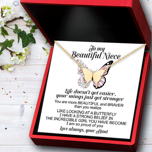 Butterfly Necklace - Family - To My Niece - I Am So Proud Of You - Ukgncn28011