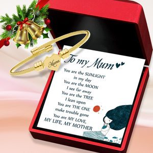 Heart Charm Bangle - Family - To My Mum - You Are My Love, My Life, My Mother - Ukgbbe19002