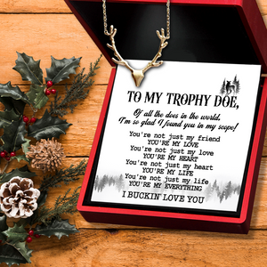 Antler Necklace - Hunting - To My Trophy Doe - You're My Everything - Ukgnt13005
