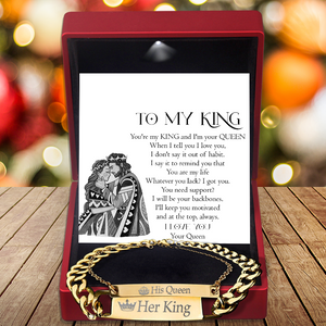 Engraving Couple Bracelet - Family - To My King - I Will Be Your Backbones - Ukgbzb26003