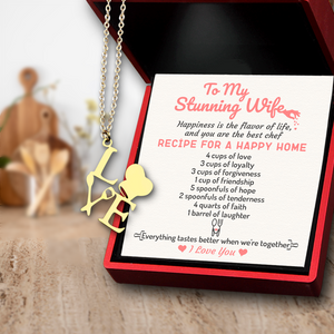 Love Cooking Necklace - Cooking - To My Wife - I Love You - Ukgngf15004