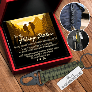 Paracord Keychain - Hiking - To My Hiking Partner - I'd Move Mountains For You - Ukgkqe13005