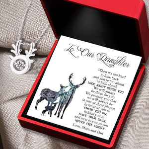 Crystal Reindeer Necklace - Hunting - To My Daughter - We Will Always Be There For You - Ukgnfu17001