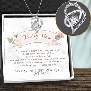 Heart Crystal Necklace - Family - To My Mum - You Are The Best Mum Ever - Ukgnzk19003