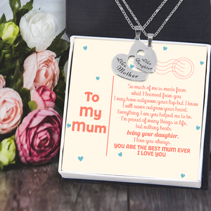 Heart Hollow Necklaces Set - Family - To My Mum - I'm Proud Of Many Things In Life, But Nothing Beats Being Your Daughter - Ukgnfb19004