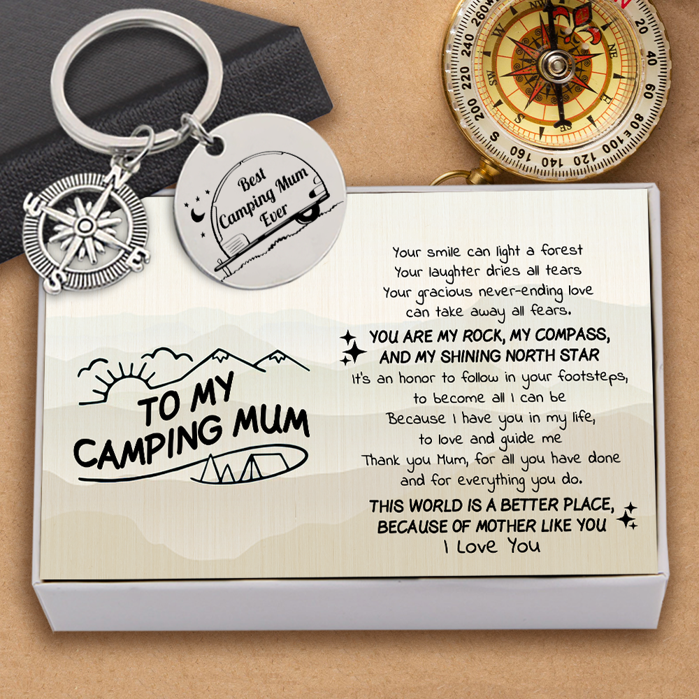 Compass Keychain - Camping - To My Camping Mum - My Shining North Star - Ukgkw19006