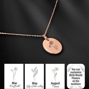 Personalised Birth Month Floral Necklace - Travel - To My Beautiful Soulmate - My Adventure - Ukgnev13005