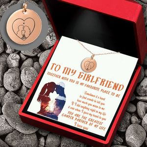Round Necklace - Camping - To My Girlfriend - I Love You - Ukgnev13020