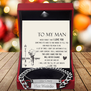 Engraving Couple Bracelet - Family - To My Man - I Love You - Ukgbzb26002