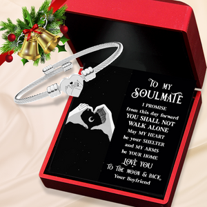 Heart Charm Bangle - Family - To My Soulmate - My Arms Be Your Home - Ukgbbe13001