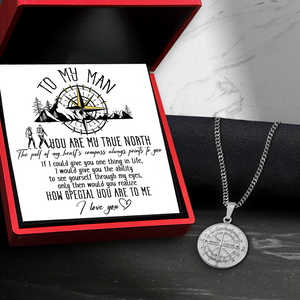 Men Compass Necklace - Hiking - To My Man - You Are My True North - Ukgnnw26002