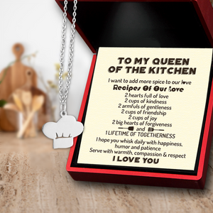 Chef Hat Necklace - Cooking - To My Queen Of The Kitchen - I Love You - Ukgnge15003