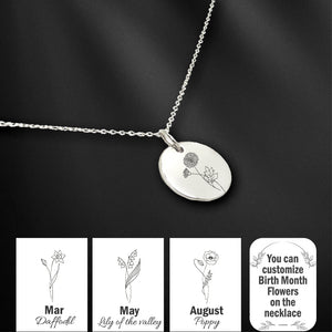 Personalised Birth Month Floral Necklace - Travel - To My Beautiful Soulmate - My Adventure - Ukgnev13005