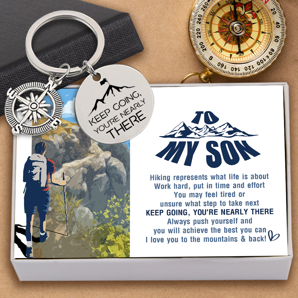 Compass Keychain - Hiking - To My Son - Work Hard, Put In Time And Effort - Ukgkw16016