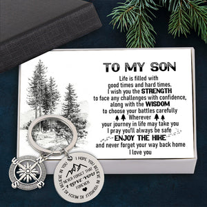 Compass Keychain - Hiking - To My Son - Enjoy The Hike - Ukgkw16005