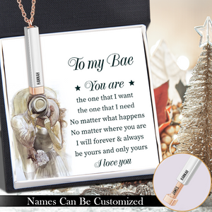 Personalised Hidden Message Necklace - Family - To My Bae - I Love You - Ukgnnj13001