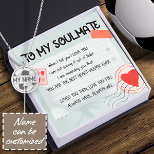 Personalised Round Necklace - Football - To My Soulmate - I Love You - Ukgnev13007