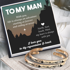 Couple Bracelets - Hiking - To My Man - I Love You To The Mountains & Back - Ukgbt26023