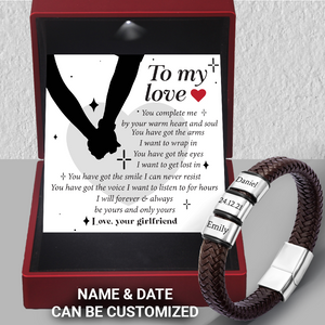 Personalised Leather Bracelet - Family - To My Love - Be Yours And Only Yours - Ukgbzl12006