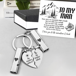 Couple Whistle Keychains - Hiking - To My Man - I Love You To The Mountains & Back - Ukgkzh26002