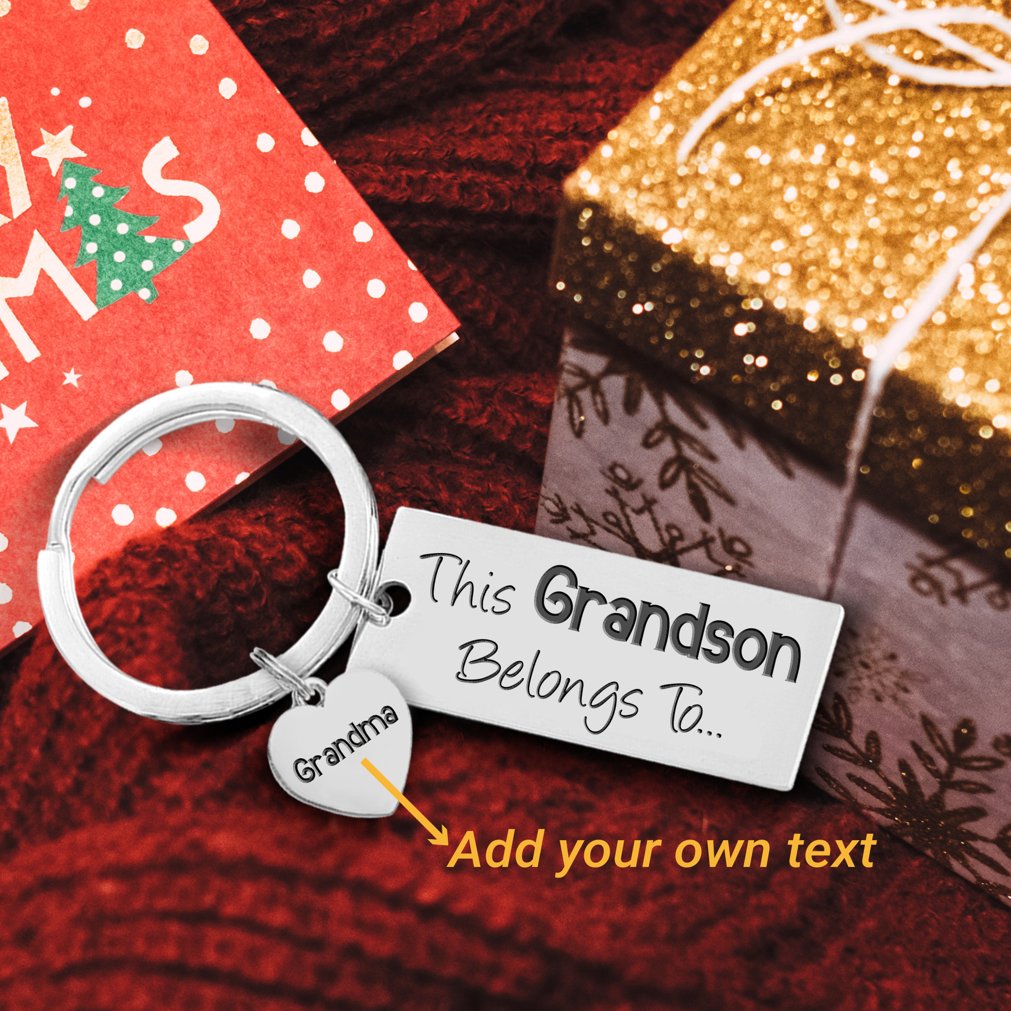 Personalized Engraved Keychain - Family - To My Grandson - I Love You - Ukgkc22001