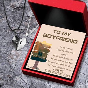 Magnetic Love Necklaces - Hiking - To My Boyfriend - I Love You To The Mountains & Back - Ukgnni12002