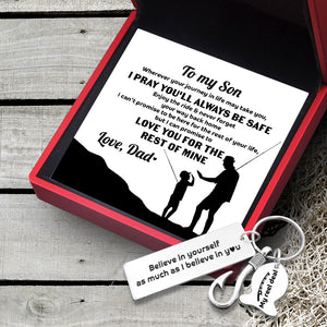 Fishing Hook Keychain - To My Son - From Dad - Enjoy The Ride & Never Forget Your Way Back Home - Ukgku16001
