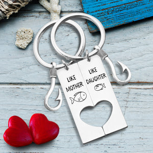 Fishing Heart Couple Keychains - Fishing - To My Mum - A Strong Woman Raised Me - Ukgkcx19001