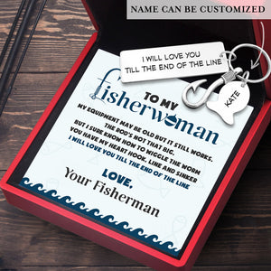 Personalised Fishing Hook Keychain - Fishing - To My Fisherwoman - You Have My Heart Hook - Ukgku13018