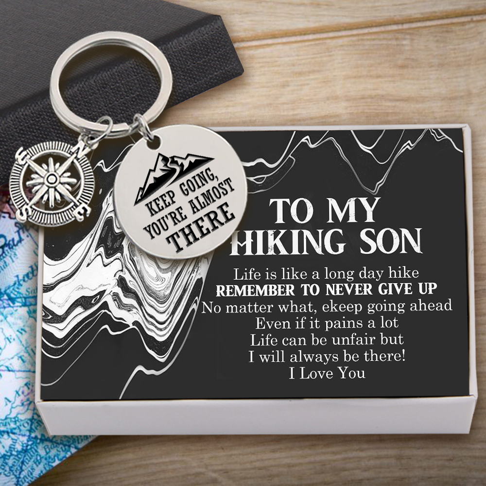 Compass Keychain - Hiking - To My Hiking Son - Remember To Never Give Up - Ukgkw16018