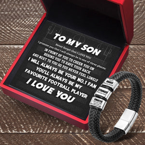 Leather Bracelet - Football - To My Son - Never Forget That I Love You - Ukgbzl16028