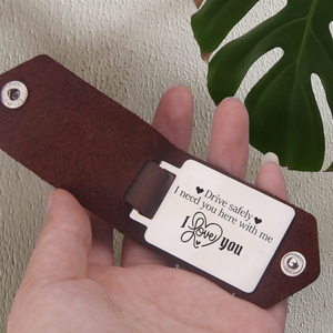 Message Leather Keychain - Family - To My Man - How Much You Mean To Me - Ukgkeq26002