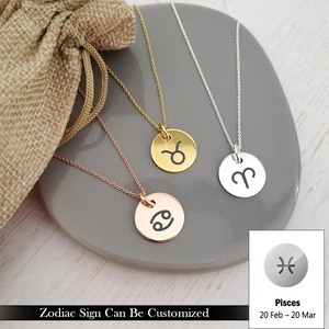 Personalised Zodiac Sign Necklace - Family - To My Cutie - I Have Found My Mate - Ukgnev13017