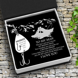 Engraved Fishing Hook - To My Man - Hooked From The Second I Met You - Ukgfa26003 - Love My Soulmate