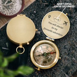 Personalised Engraved Compass - Travel - To My Loved One - You Will Always Be My Favourite Adventure - Ukgpb13009