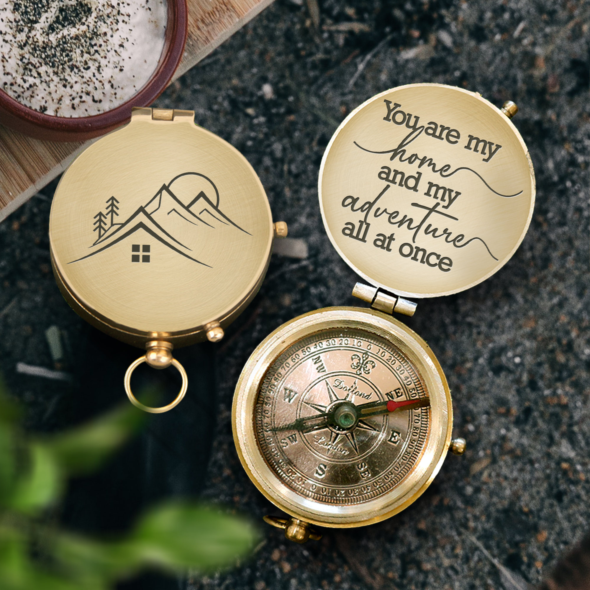 Engraved Compass - Hiking - To My Loved One - You Are My Home And My Adventure All At Once - Ukgpb13006