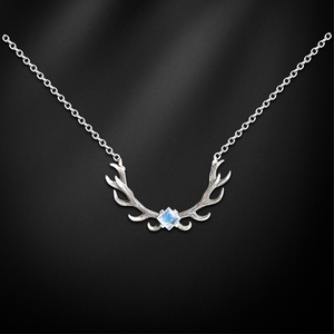 Antler Moonstone Necklace - Hunting - To My Trophy Doe - I Vow To Always Love You Even During Hunting Season - Ukgnfw13003