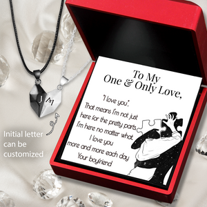 Personalised Magnetic Love Necklaces - Family - To My Girlfriend - I Love You More And More Each Day - Ukgnni13001