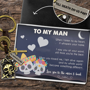 Skull Keychain - Skull - To My Man - Love You To The Moon And Back - Ukgkcg26001