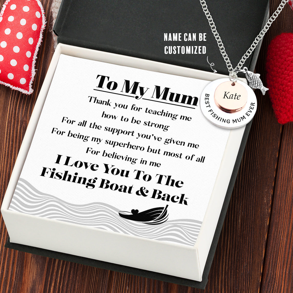 Personalised Fishing Double Round Pendants Necklace - Fishing - To My Mum - I Love You To The Fishing Boat & Back - Ukgngb19002